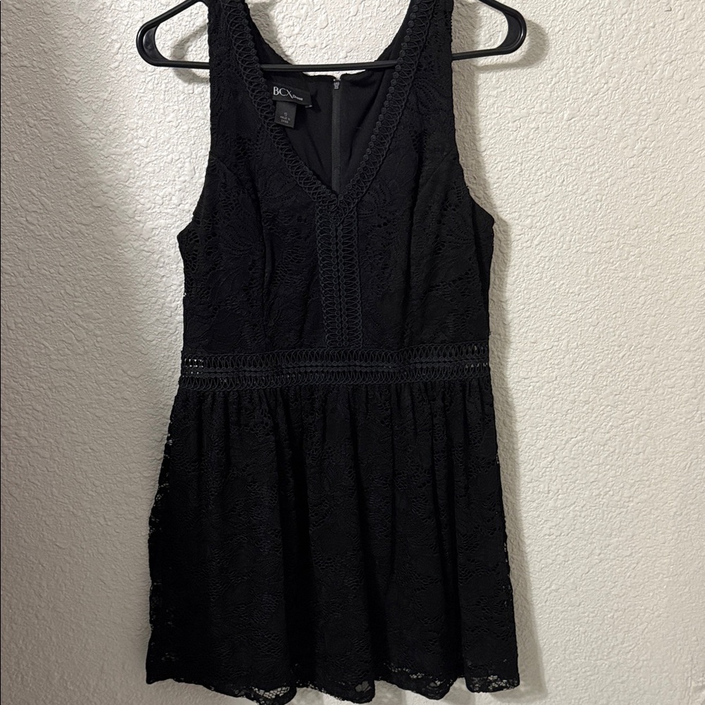 BCX Elegant Black Lace Mini Dress